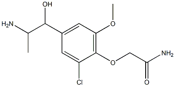 2-[4-(2-amino-1-hydroxypropyl)-2-chloro-6-methoxyphenoxy]acetamide 结构式