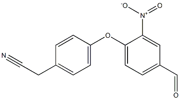 2-[4-(4-formyl-2-nitrophenoxy)phenyl]acetonitrile 化学構造式