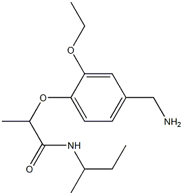 2-[4-(aminomethyl)-2-ethoxyphenoxy]-N-(butan-2-yl)propanamide,,结构式