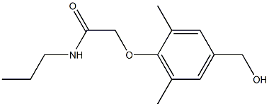 2-[4-(hydroxymethyl)-2,6-dimethylphenoxy]-N-propylacetamide Struktur