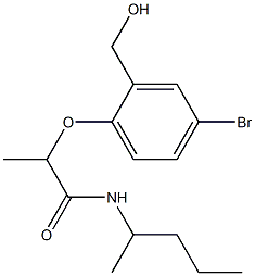2-[4-bromo-2-(hydroxymethyl)phenoxy]-N-(pentan-2-yl)propanamide Struktur