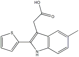 2-[5-methyl-2-(thiophen-2-yl)-1H-indol-3-yl]acetic acid 结构式