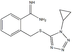 2-{[(1-cyclopropyl-1H-1,2,3,4-tetrazol-5-yl)sulfanyl]methyl}benzene-1-carboximidamide Struktur