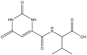 2-{[(2,6-dioxo-1,2,3,6-tetrahydropyrimidin-4-yl)carbonyl]amino}-3-methylbutanoic acid 化学構造式