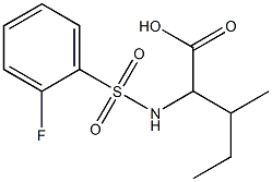 2-{[(2-fluorophenyl)sulfonyl]amino}-3-methylpentanoic acid Struktur