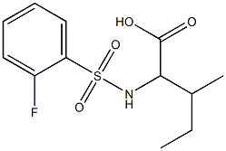 2-{[(2-fluorophenyl)sulfonyl]amino}-3-methylpentanoic acid,,结构式