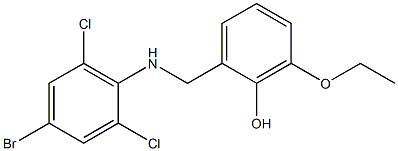 2-{[(4-bromo-2,6-dichlorophenyl)amino]methyl}-6-ethoxyphenol Struktur
