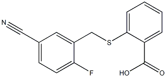 2-{[(5-cyano-2-fluorophenyl)methyl]sulfanyl}benzoic acid 结构式
