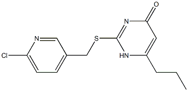 2-{[(6-chloropyridin-3-yl)methyl]sulfanyl}-6-propyl-1,4-dihydropyrimidin-4-one,,结构式