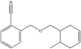 2-{[(6-methylcyclohex-3-en-1-yl)methoxy]methyl}benzonitrile,,结构式