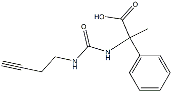 2-{[(but-3-ynylamino)carbonyl]amino}-2-phenylpropanoic acid Structure