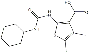 2-{[(cyclohexylamino)carbonyl]amino}-4,5-dimethylthiophene-3-carboxylic acid 化学構造式