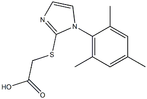 2-{[1-(2,4,6-trimethylphenyl)-1H-imidazol-2-yl]sulfanyl}acetic acid,,结构式
