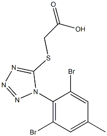 2-{[1-(2,6-dibromo-4-methylphenyl)-1H-1,2,3,4-tetrazol-5-yl]sulfanyl}acetic acid Structure