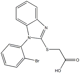 2-{[1-(2-bromophenyl)-1H-1,3-benzodiazol-2-yl]sulfanyl}acetic acid,,结构式