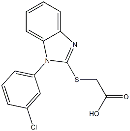 2-{[1-(3-chlorophenyl)-1H-1,3-benzodiazol-2-yl]sulfanyl}acetic acid Structure