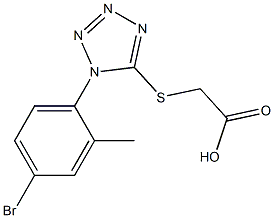 2-{[1-(4-bromo-2-methylphenyl)-1H-1,2,3,4-tetrazol-5-yl]sulfanyl}acetic acid Struktur