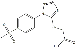 2-{[1-(4-methanesulfonylphenyl)-1H-1,2,3,4-tetrazol-5-yl]sulfanyl}acetic acid Struktur