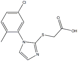 2-{[1-(5-chloro-2-methylphenyl)-1H-imidazol-2-yl]sulfanyl}acetic acid,,结构式