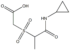 2-{[1-(cyclopropylcarbamoyl)ethane]sulfonyl}acetic acid Struktur