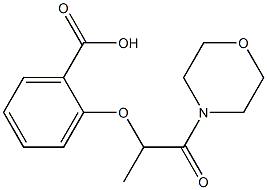 2-{[1-(morpholin-4-yl)-1-oxopropan-2-yl]oxy}benzoic acid 化学構造式