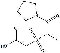 2-{[1-oxo-1-(pyrrolidin-1-yl)propane-2-]sulfonyl}acetic acid Struktur