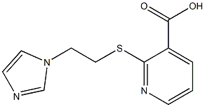 2-{[2-(1H-imidazol-1-yl)ethyl]sulfanyl}pyridine-3-carboxylic acid 化学構造式