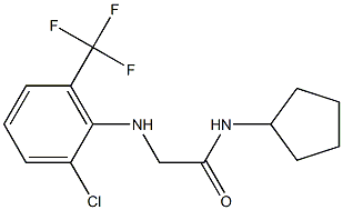 2-{[2-chloro-6-(trifluoromethyl)phenyl]amino}-N-cyclopentylacetamide,,结构式