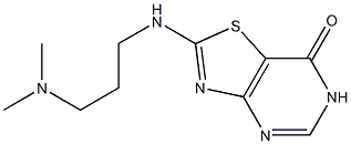 2-{[3-(dimethylamino)propyl]amino}[1,3]thiazolo[4,5-d]pyrimidin-7(6H)-one Struktur