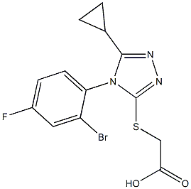 2-{[4-(2-bromo-4-fluorophenyl)-5-cyclopropyl-4H-1,2,4-triazol-3-yl]sulfanyl}acetic acid 结构式