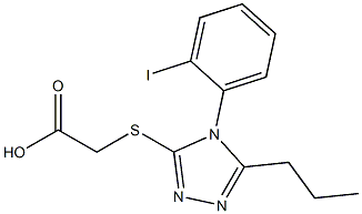 2-{[4-(2-iodophenyl)-5-propyl-4H-1,2,4-triazol-3-yl]sulfanyl}acetic acid 结构式