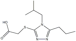 2-{[4-(2-methylpropyl)-5-propyl-4H-1,2,4-triazol-3-yl]sulfanyl}acetic acid 结构式