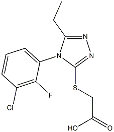 2-{[4-(3-chloro-2-fluorophenyl)-5-ethyl-4H-1,2,4-triazol-3-yl]sulfanyl}acetic acid,,结构式