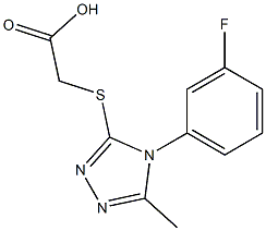 2-{[4-(3-fluorophenyl)-5-methyl-4H-1,2,4-triazol-3-yl]sulfanyl}acetic acid Struktur