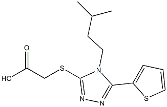 2-{[4-(3-methylbutyl)-5-(thiophen-2-yl)-4H-1,2,4-triazol-3-yl]sulfanyl}acetic acid Struktur