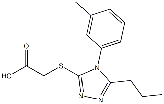 2-{[4-(3-methylphenyl)-5-propyl-4H-1,2,4-triazol-3-yl]sulfanyl}acetic acid Struktur