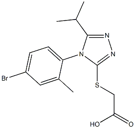 2-{[4-(4-bromo-2-methylphenyl)-5-(propan-2-yl)-4H-1,2,4-triazol-3-yl]sulfanyl}acetic acid,,结构式