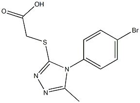 2-{[4-(4-bromophenyl)-5-methyl-4H-1,2,4-triazol-3-yl]sulfanyl}acetic acid Struktur