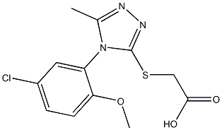 2-{[4-(5-chloro-2-methoxyphenyl)-5-methyl-4H-1,2,4-triazol-3-yl]sulfanyl}acetic acid Struktur