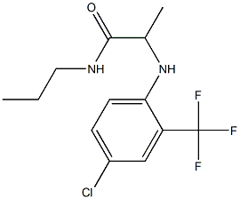 2-{[4-chloro-2-(trifluoromethyl)phenyl]amino}-N-propylpropanamide,,结构式