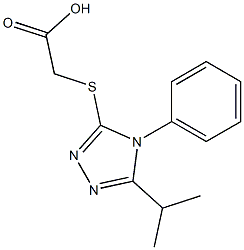 2-{[4-phenyl-5-(propan-2-yl)-4H-1,2,4-triazol-3-yl]sulfanyl}acetic acid Struktur