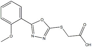 2-{[5-(2-methoxyphenyl)-1,3,4-oxadiazol-2-yl]sulfanyl}acetic acid,,结构式