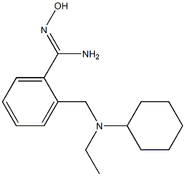 2-{[cyclohexyl(ethyl)amino]methyl}-N'-hydroxybenzenecarboximidamide Structure