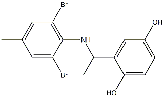 2-{1-[(2,6-dibromo-4-methylphenyl)amino]ethyl}benzene-1,4-diol|