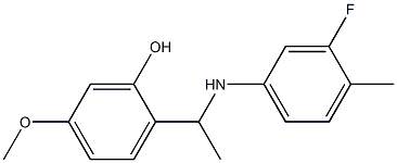 2-{1-[(3-fluoro-4-methylphenyl)amino]ethyl}-5-methoxyphenol Structure