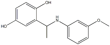 2-{1-[(3-methoxyphenyl)amino]ethyl}benzene-1,4-diol 化学構造式