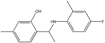 2-{1-[(4-fluoro-2-methylphenyl)amino]ethyl}-5-methylphenol,,结构式