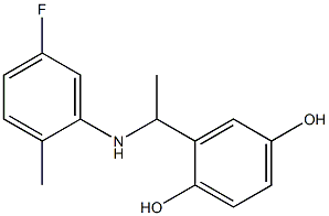 2-{1-[(5-fluoro-2-methylphenyl)amino]ethyl}benzene-1,4-diol Struktur