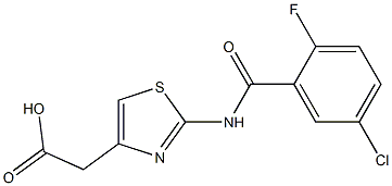 2-{2-[(5-chloro-2-fluorobenzene)amido]-1,3-thiazol-4-yl}acetic acid Structure