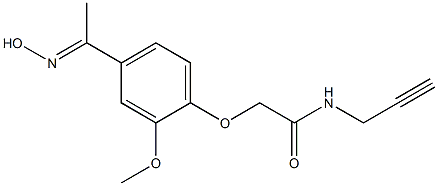 2-{4-[(1E)-N-hydroxyethanimidoyl]-2-methoxyphenoxy}-N-prop-2-ynylacetamide,,结构式